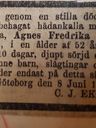 Record image of Agnes Fredrika Ekström (born Bildt af Morlanda Bildt)