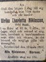 Record image of Ulrika Charlotta Henriksson (o.s. Haak)
