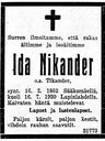 Record image of Ida Juhontytär Nikander (born Tikander)