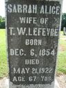 Record image of Sarah Alice LeFevre
